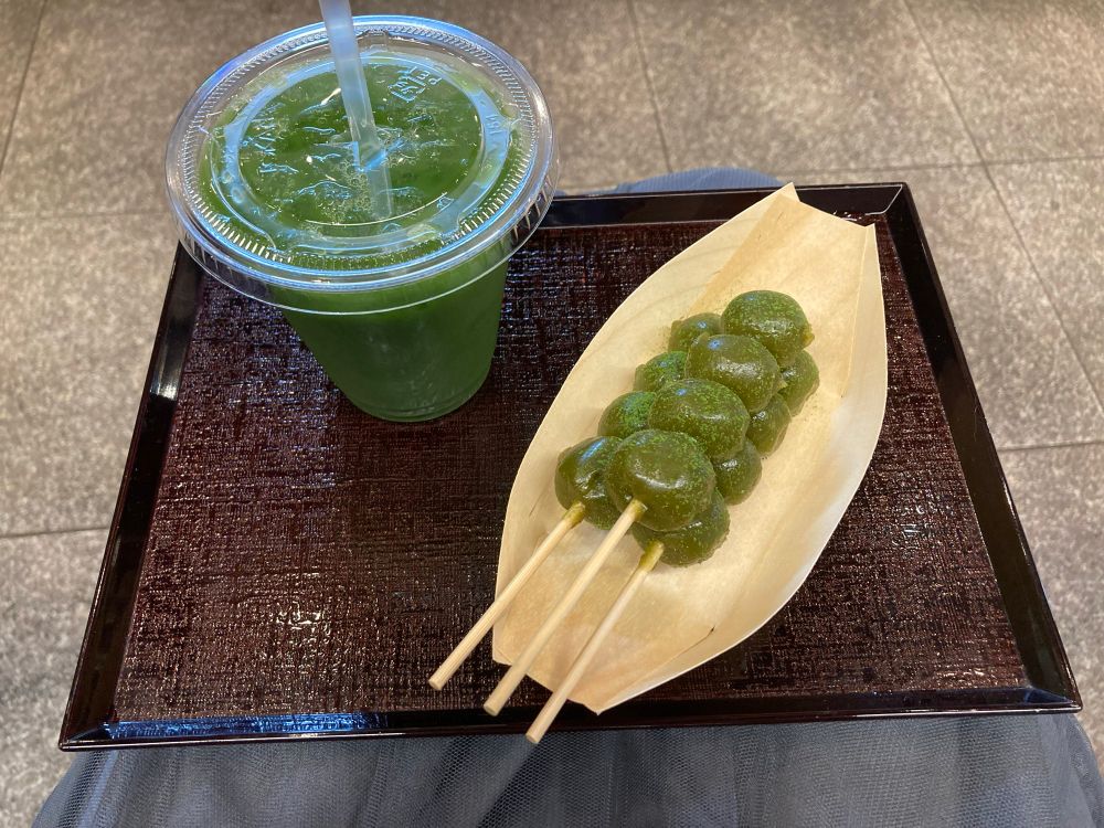 Iced matcha and matcha dango nom nom 