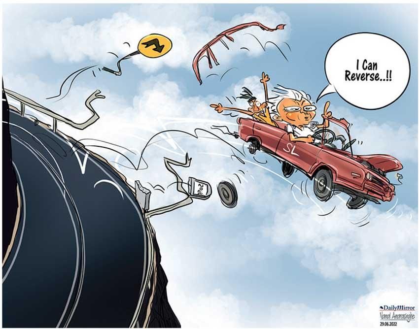 Trump in a car driving off road.