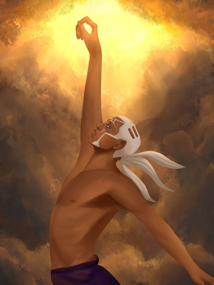 Pucci from Jojo's Bizarre Adventure Part 6 reaching towards Heaven (he's not making it)