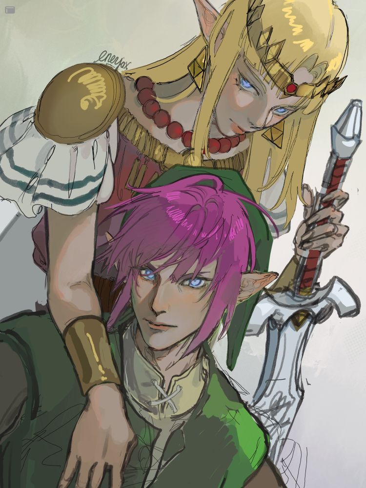 Pink link and Zelda art wip!
Link to the Past🔼