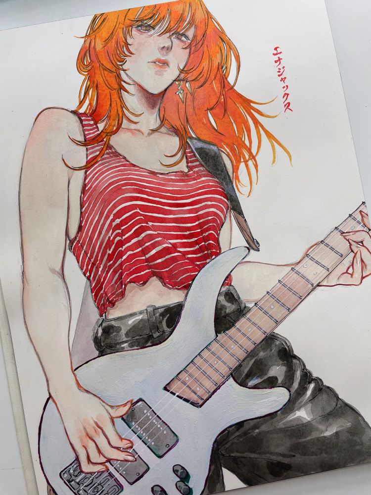 Painted an AU me that knows how to play bass guitar, so ONE of us can do cool stuff on it at least!