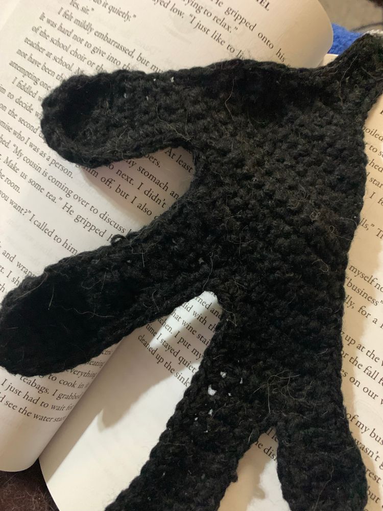 Crochet spilled ink bookmark. 