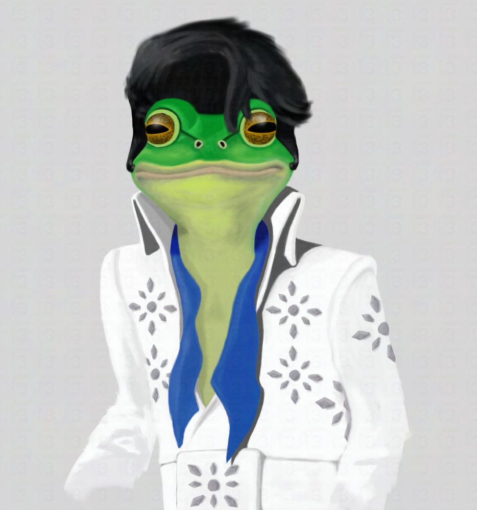 A frog version of Elvis Presley.