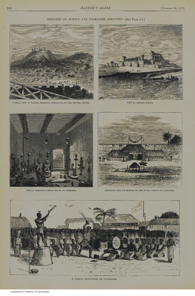 "ASHANTEE SKETCHES." Harper's Bazaar Aug 30 1873: 555-6. https://www.proquest.com/docview/1850152044?_oafollow=false&accountid=12118&pq-origsite=primo&sourcetype=Magazines&imgSeq=2