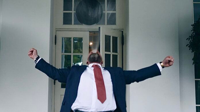 Triple H does his spit pose in front of the white house, which is probably why they were so anti-mask because how can you look cool and spit water at people when you have fabric on your face