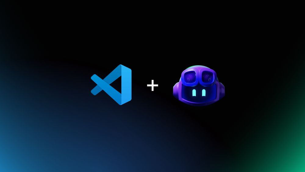 A thumbnail with a blue/black/green gradient background, and the VS Code and GitHub Copilot logos in the center.