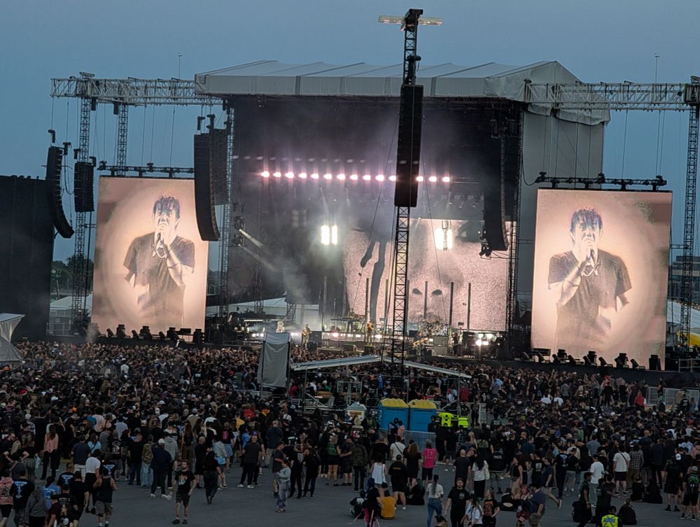 The Deftones playing at Rogers Stadium.
