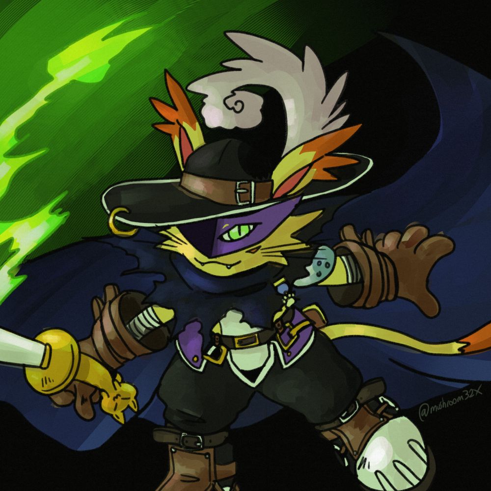Drawing of Nyabootmon from the Digimon series.