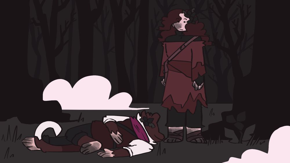 Thumbnail of Marmalade and avidmc. Avid is in the family guy death pose and marmalade is looking down at him.