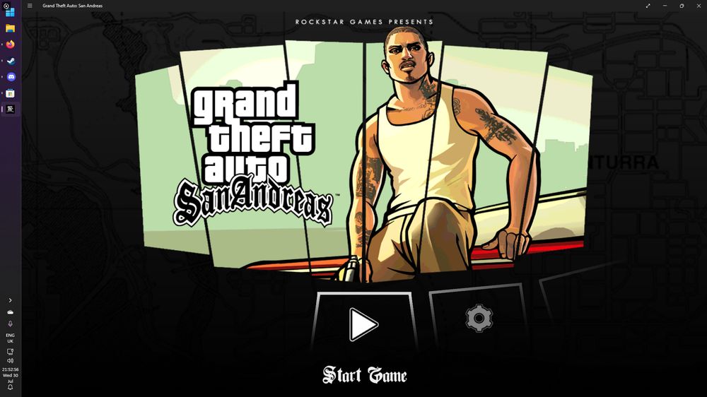 The old Windows Store version of Grand Theft Auto: San Andreas.