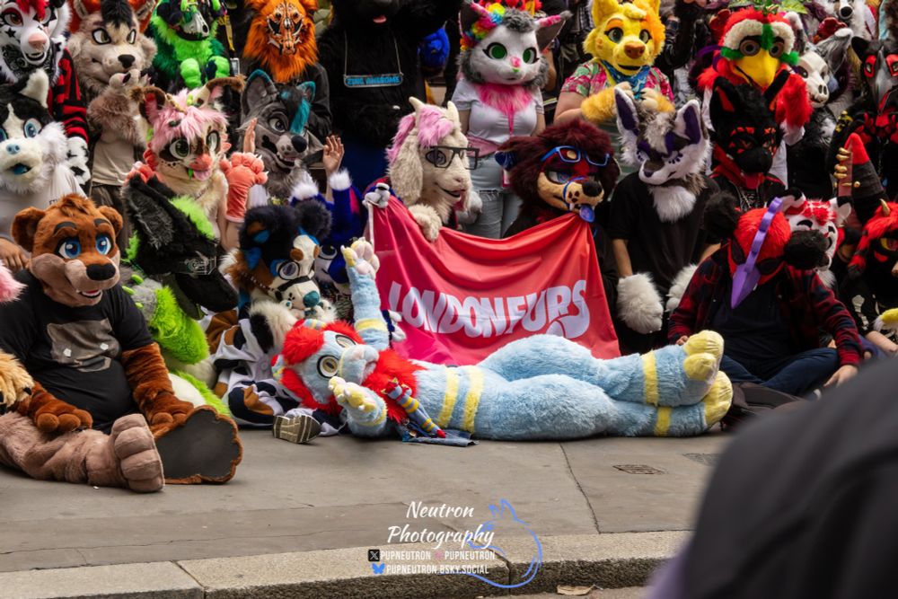 gabriel and many other fursuiters gathering for the official London furs photo