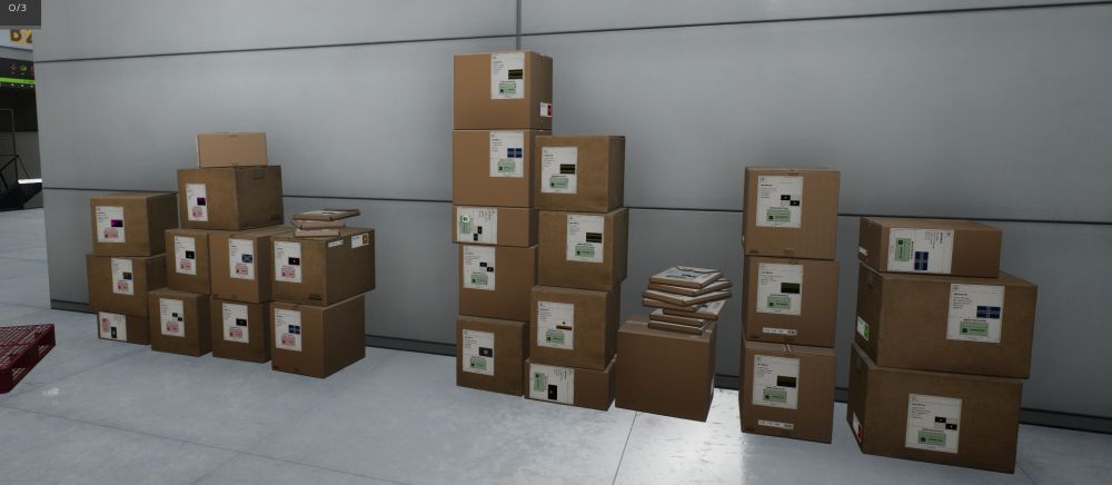 Neatly stacked boxes in Parcel Simulator