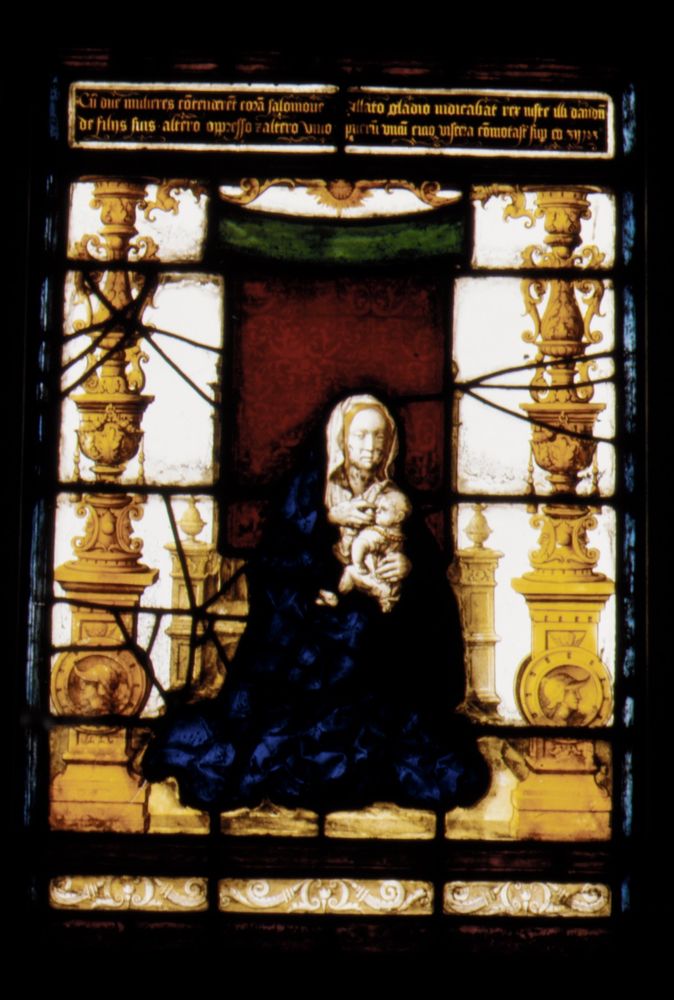 Alt Virgin and Child, Stained glass, Flemish, possibly Antwerp