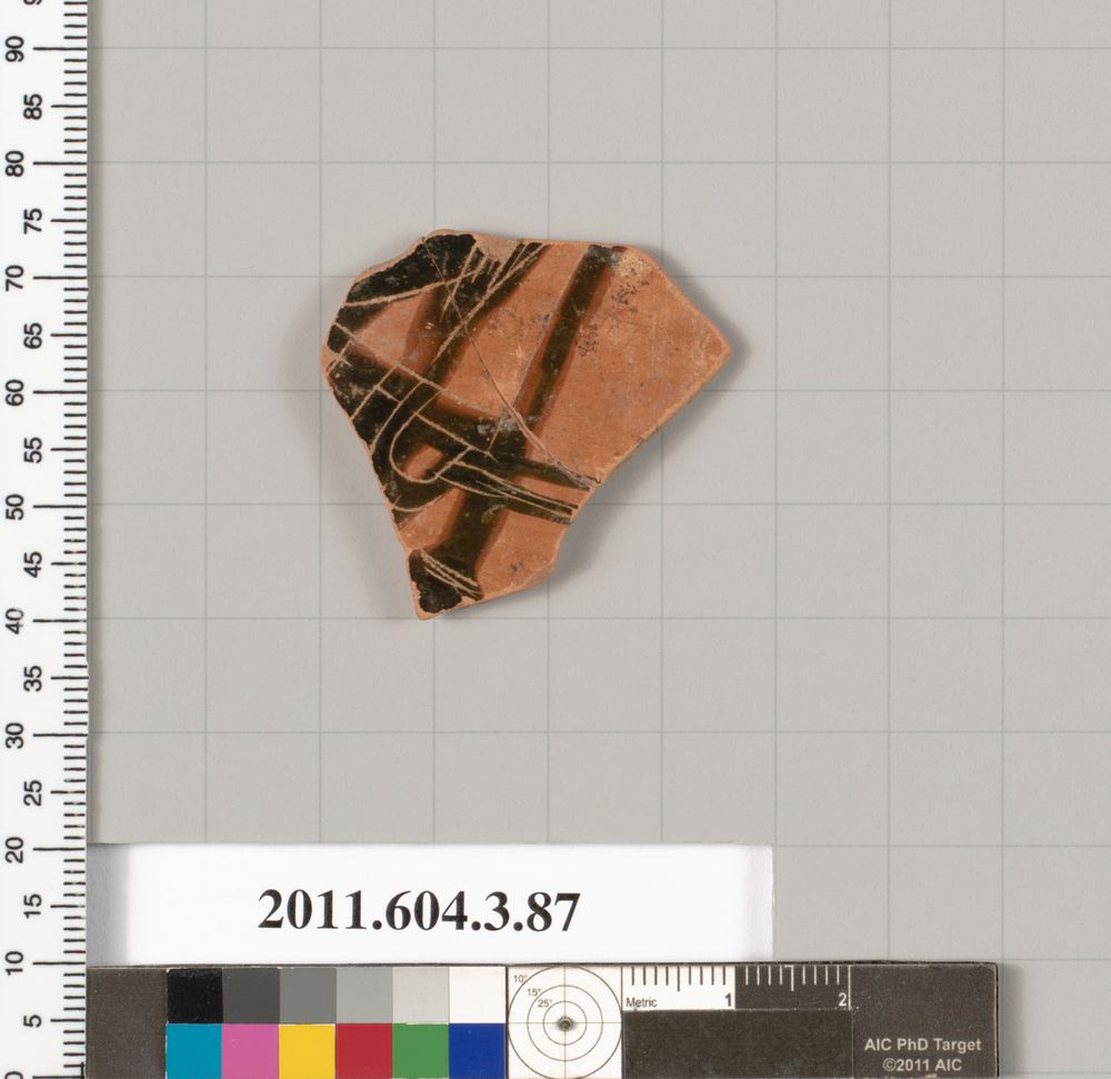 Alt Terracotta fragment of an amphora (jar), Terracotta, Greek, Attic