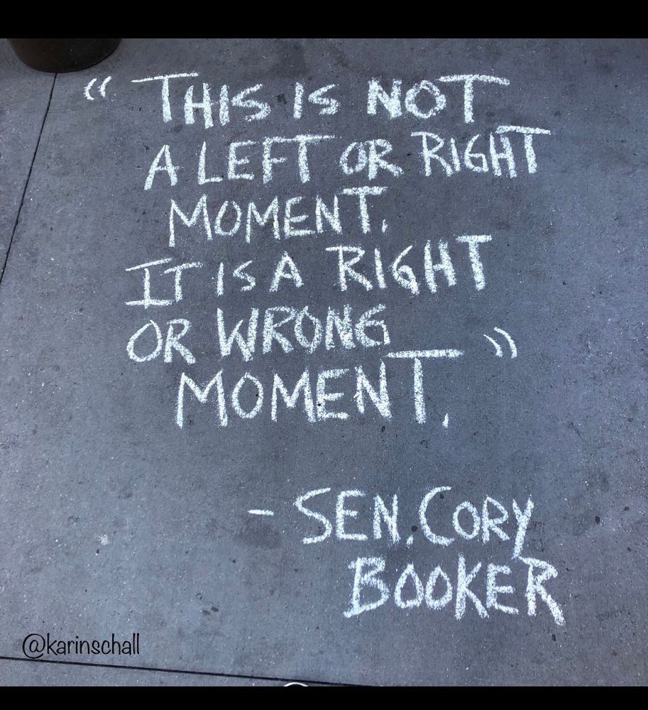 This is not a left or right moment.  It is a right or wrong moment."

-- Senator Cory Booker