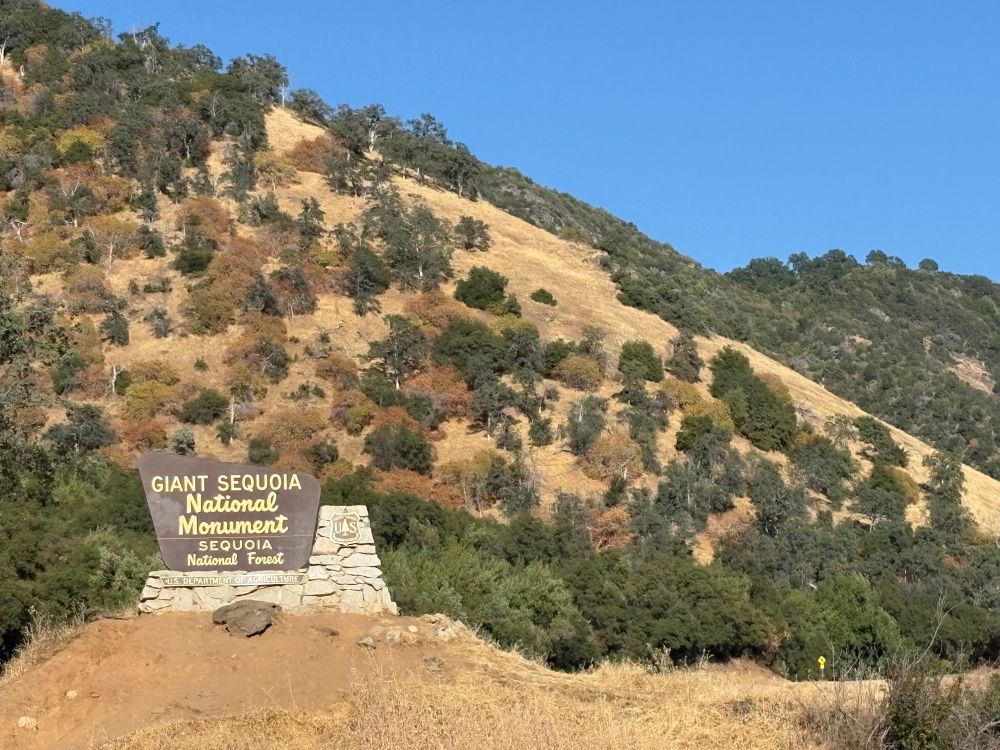 Giant Sequoia National Monument - Sequoia National Forest sign 