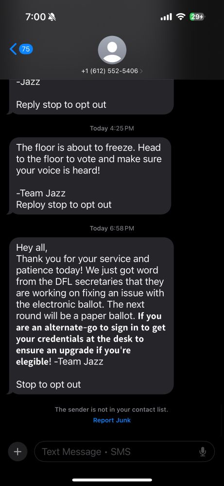 Text saying we have to do paper ballots 