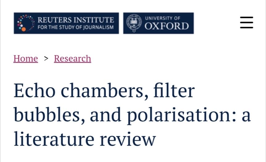 Echo chambers, filter bubbles, and polarisation: a literature review