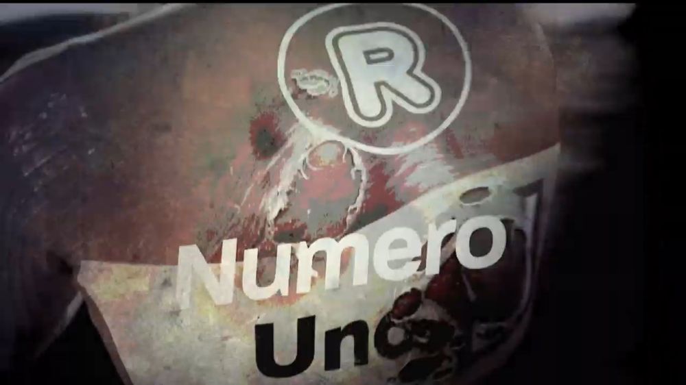 Same grainy dark filter, picture of Kristoff’s back wounds jersey with “Numero” edited in above the “Uno” on his jersey