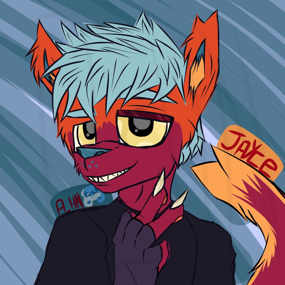 I don’t think I ever mentioned or showed him on here-

He’s one of my first character designs and was in my first batch of ocs.

His full name is Jayce Kendrick, and he’s  best friends with Luka Hartley & Lanter Thornton 

(Jayce & Luka are shorthair cats while Lanter is a canine/dhole)

Has knowledge of Kung-Fu

