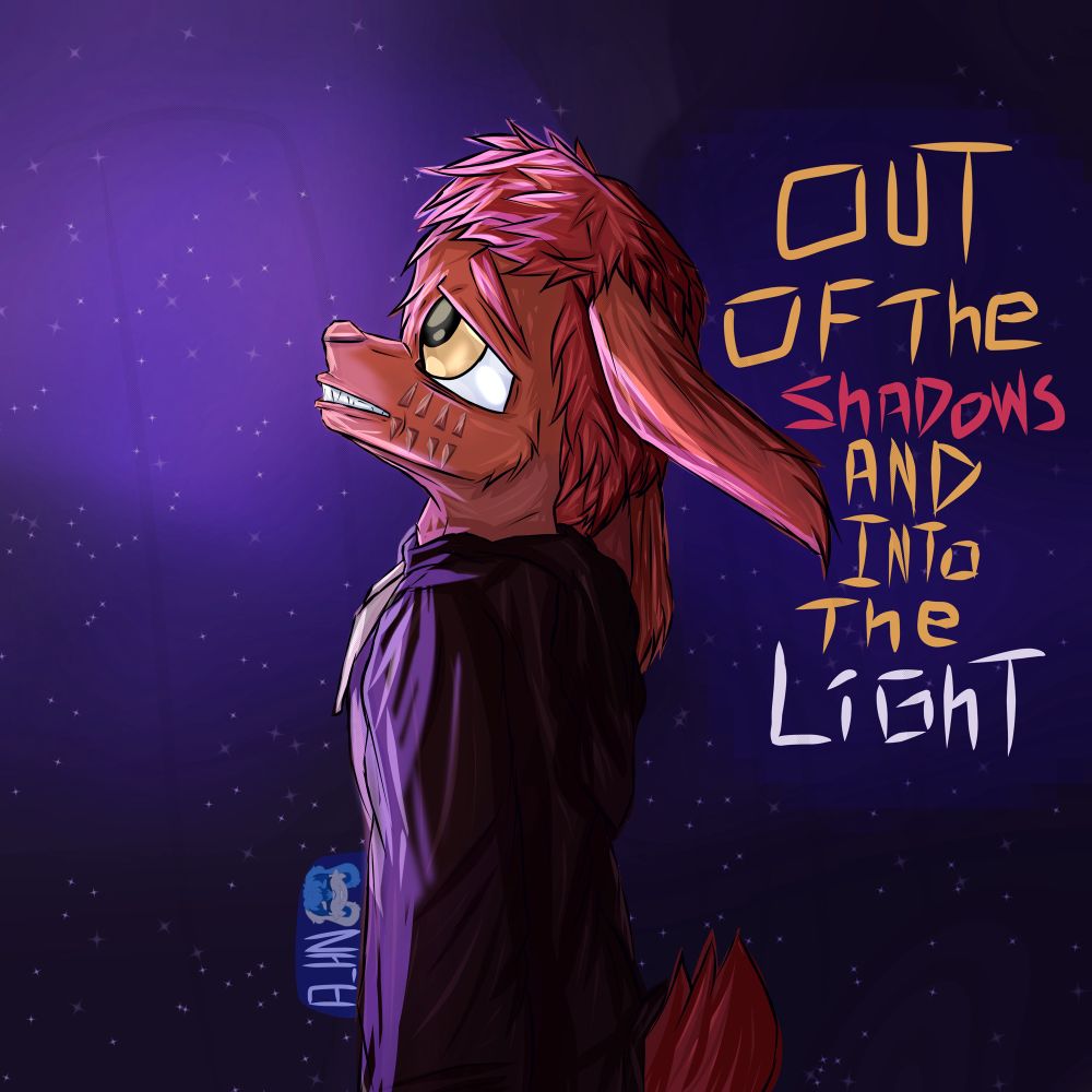 Back with more Aiden art, yay!! 

I started the lineart yesterday afternoon, this was made without references 

Originally it was going to be somber. 
As I listened to one of Ruelle’s songs while finishing this up though, I got inspired. 

The tone changed to something hopeful! 

—————

Things can get bleak, the shadows of despair and hopelessness attempt to engulf you in its arms. 

But you look upward toward the sky and you’ll find the light is always shining down one way or another, waiting for you to notice its glow. 💚
