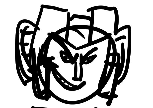 quick slilly doodle of starscream smirking with furrowed brows