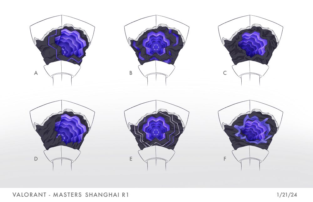 six options for how the hexagonal rift could appear 