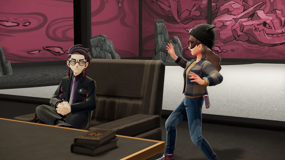 ZA screenshot of the player character (me) looking shocked beside Corbeau, one of the game's antagonists (and certified short king). Imminent TF is implied (: