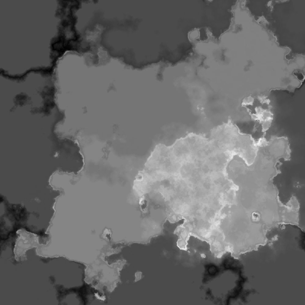 Greyscale image of a landscape's height, output from the generator.