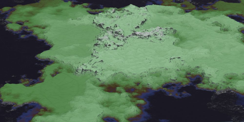 3D image of a digital landscape using outputs of the generator as height coordinates.