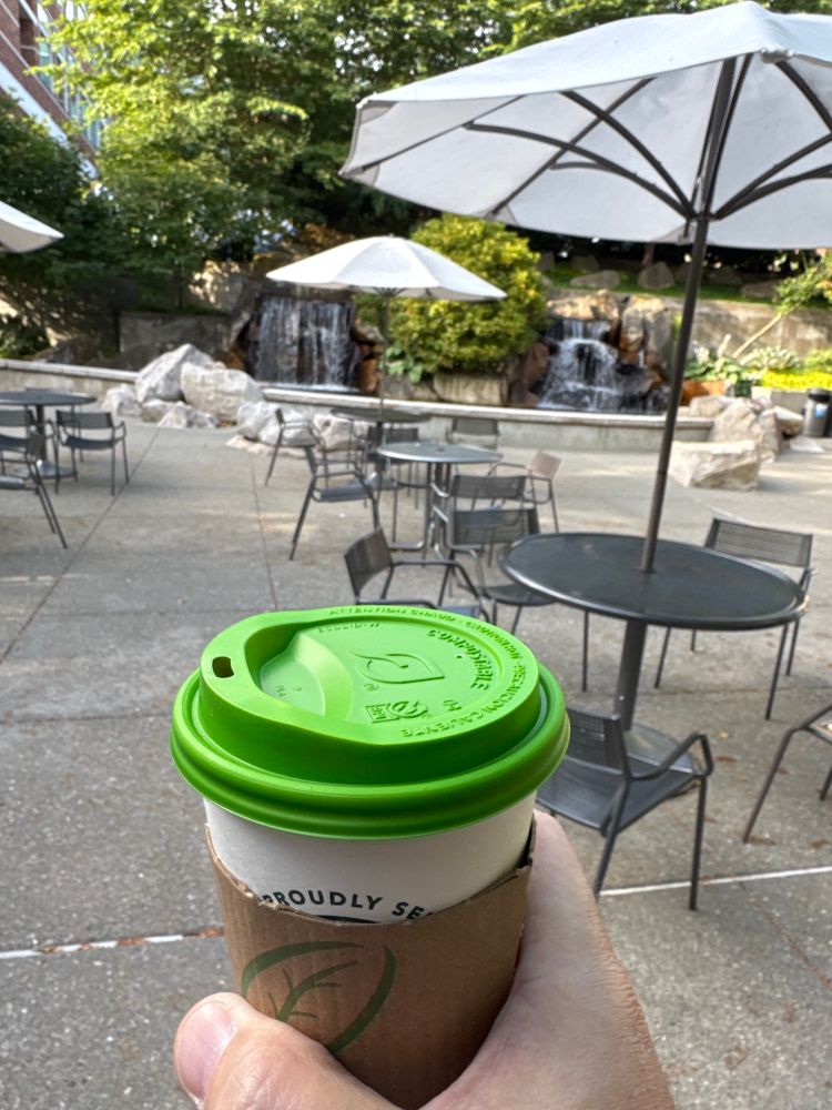 Tall latte by the Microsoft building where developer docs are written 
