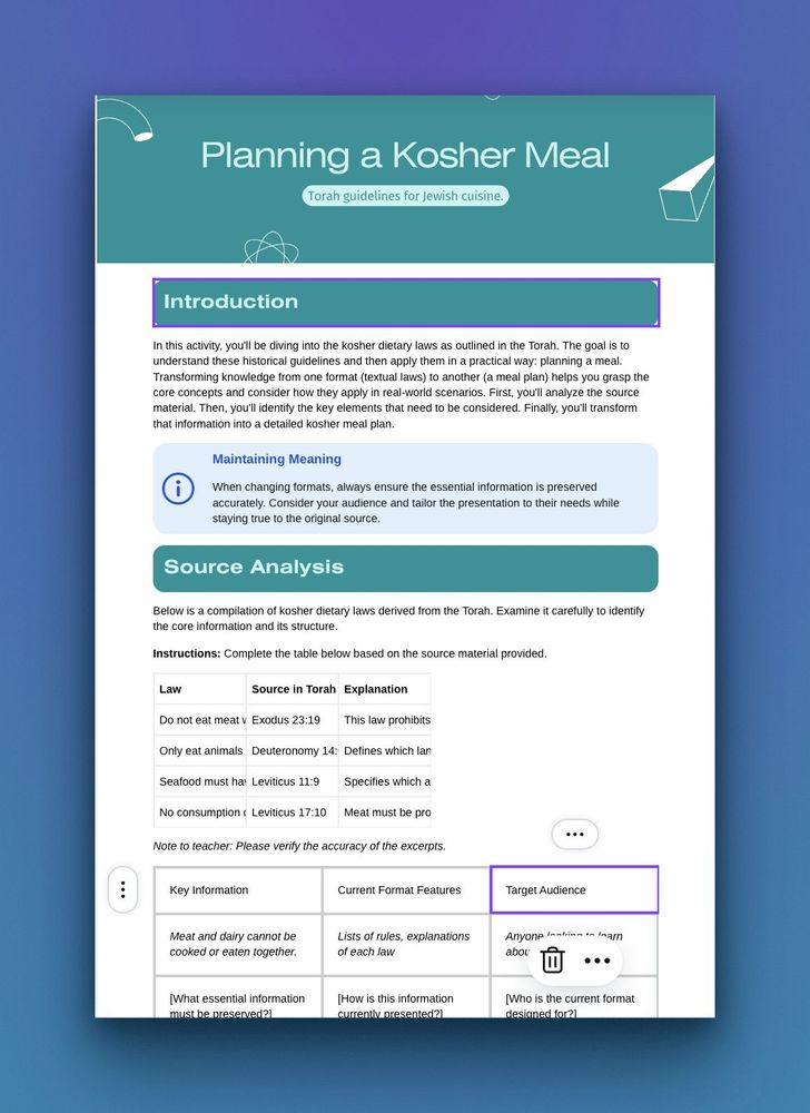 After trying out @canva 's new Magic Activities here is what I'm seeing:

--> teachers can get a student activity from a prompt based on grade, subject, and learning purpose

--> Canva creates either a doc or a whiteboard

--> Generic content gets plugged in

--> Cool design elements, detail