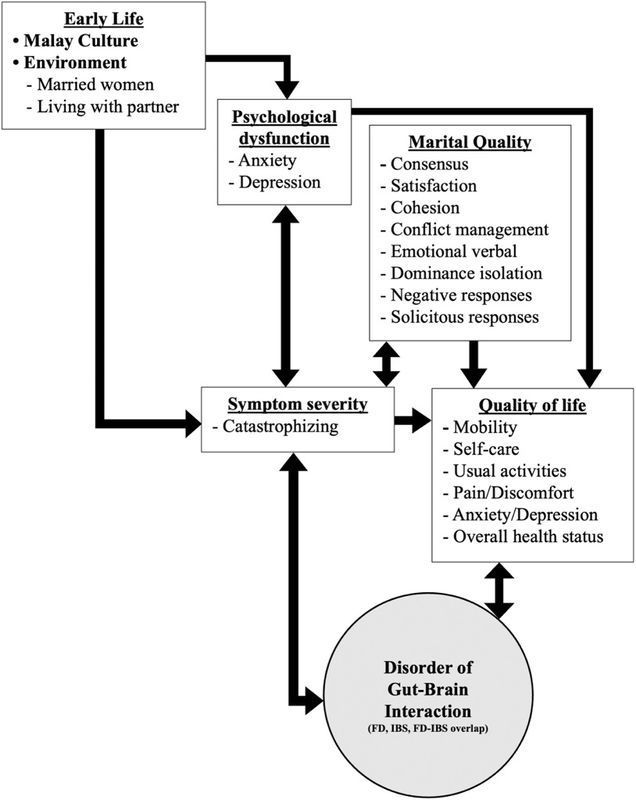 A recent study found a complex, bidirectional relationship between marital quality and #DGBI symptoms in married Malay women. These findings underscore the importance of considering psychosocial factors when treating women with DGBIs.