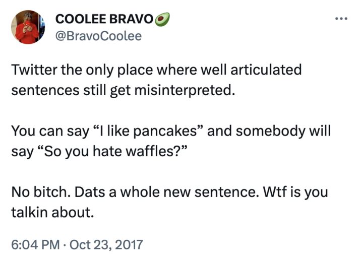 The infamous Pancakes-Waffles Tweet