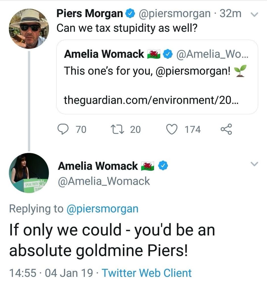 Piers - can we tax stupidity as well

Amelia - if only we could - you’d be an absolute goldmine Piers.