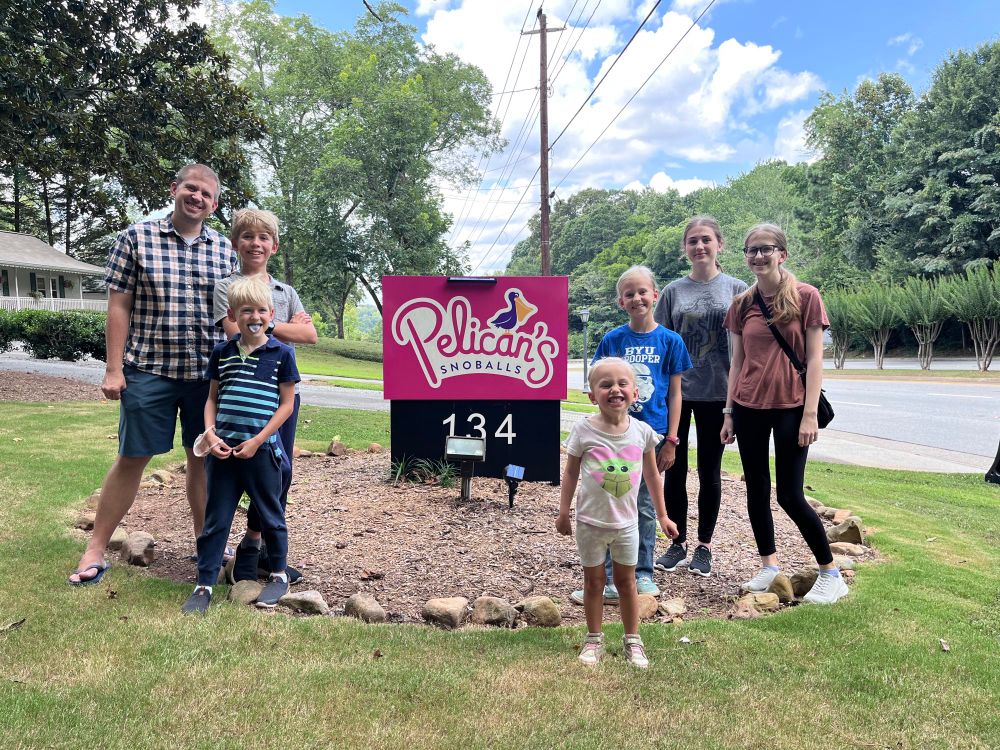 Me and six kids at Pelicans 
