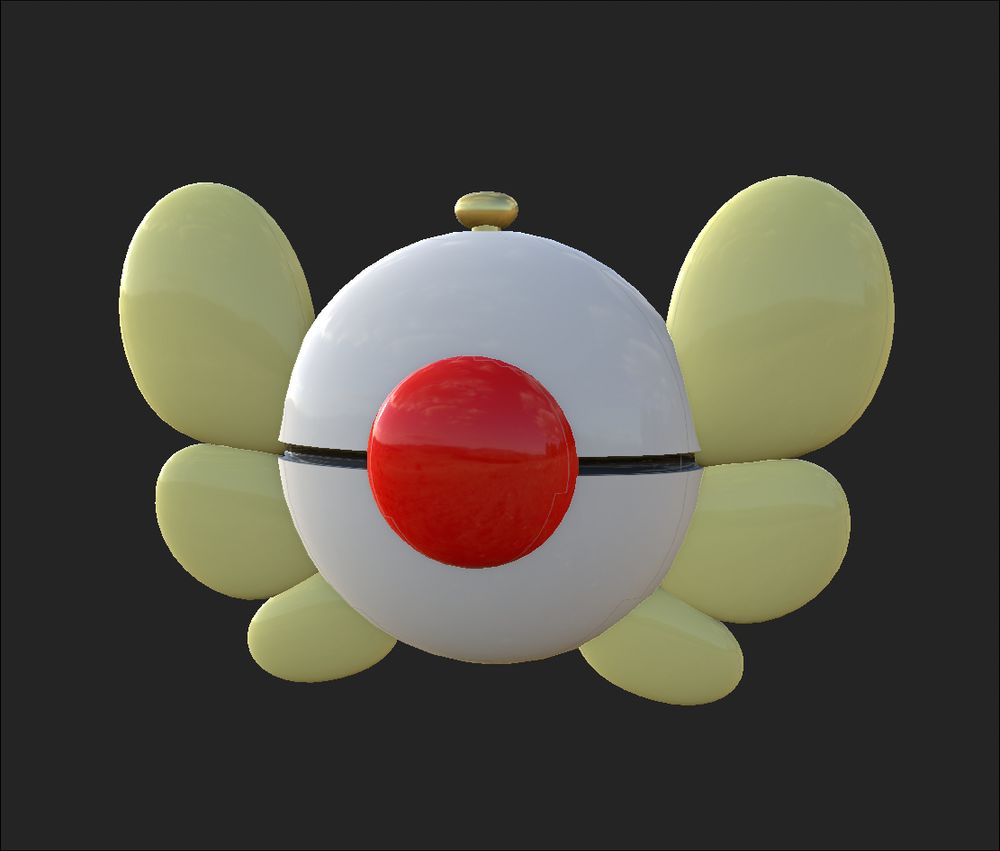 3d model of the Pokemon Mystery Dungeon rescue badge.