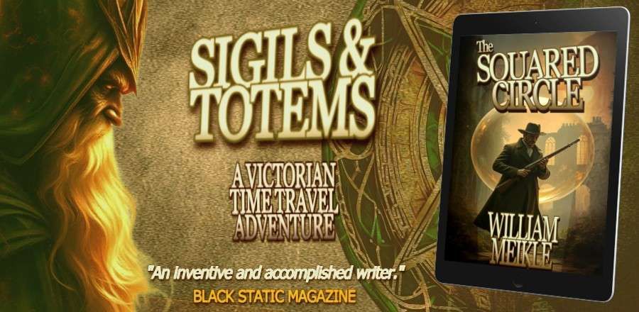 THE SQUARED CIRCLE - now only 99c in the Chapbook Collection

Shows book cover for ebook, a Victorian adventurer holding a rifle in a post-apocalyptic setting