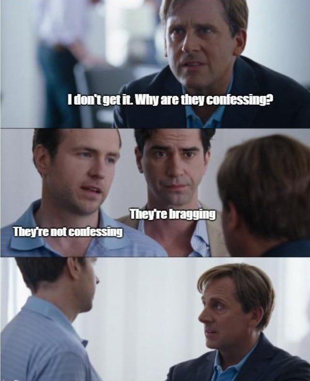 Photo by Peter Cottle on July 08, 2025. May be a meme of 6 people and text that says 'I don't Idon'tgetit Idongetit.Whyaretheyconlesn get geti it. Why are they confessing? They're They'rebragging bragging They're not Theytenotconfessing confessing'.