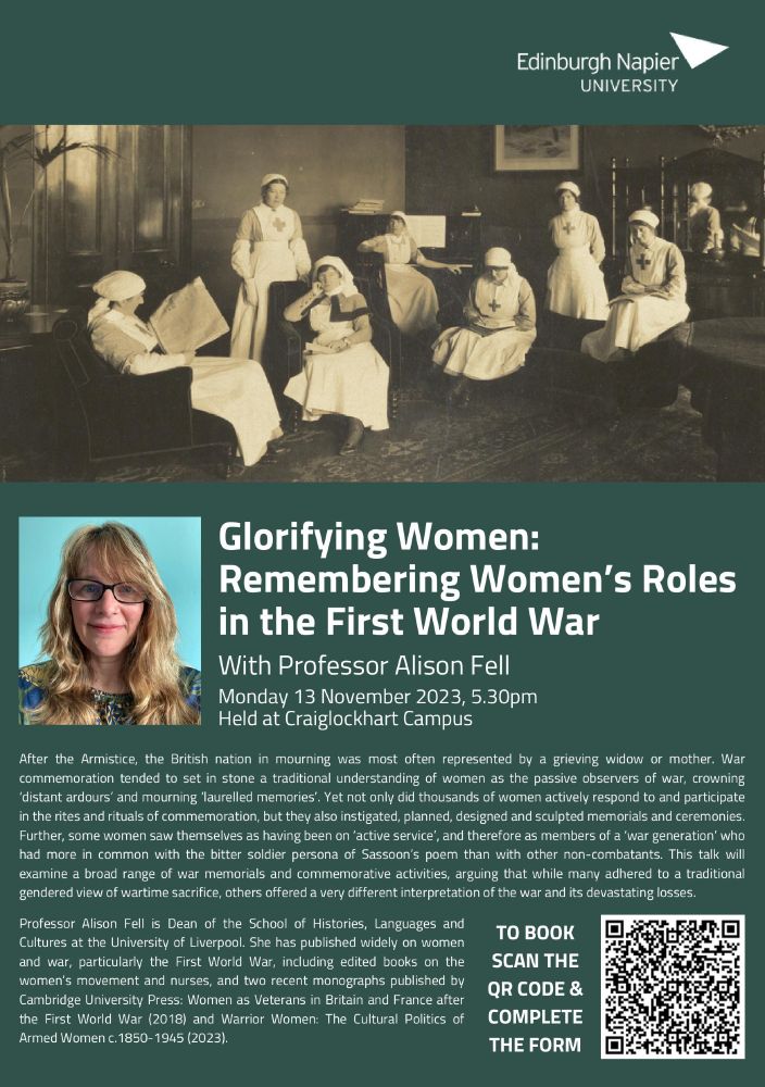Announcement poster for ENU's public lecture by Prof. Alison Fell.