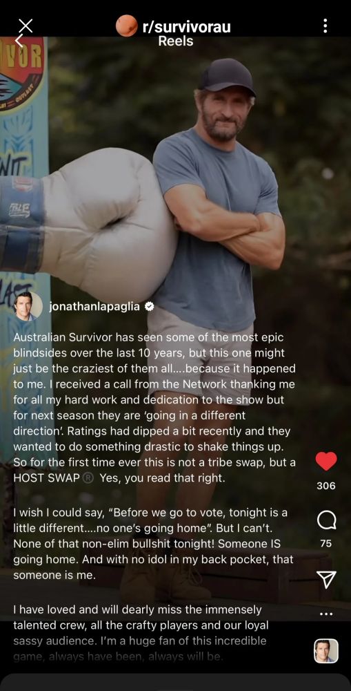 JLP from survivorau is announcing hes out 