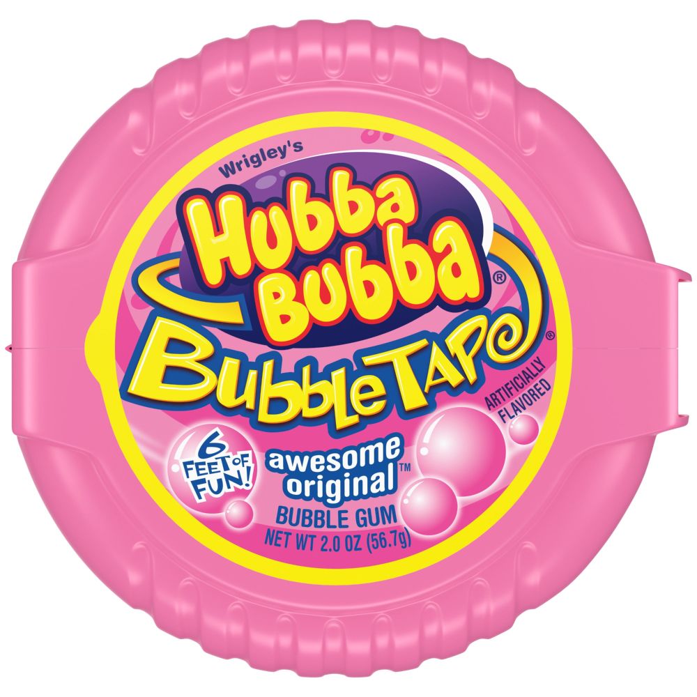 Circular Plastic puck of Hubba Bubba Bubba 'bubble tap' bubble gum
