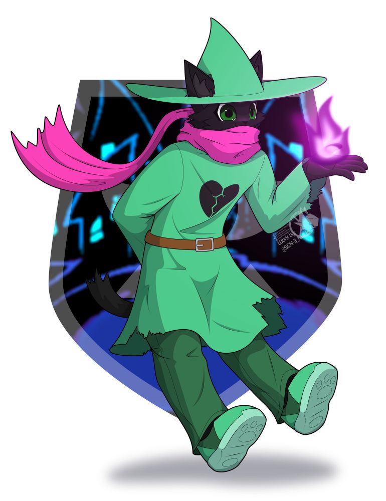 REDACTED in Ralsei's outfit doing pure dark magic
