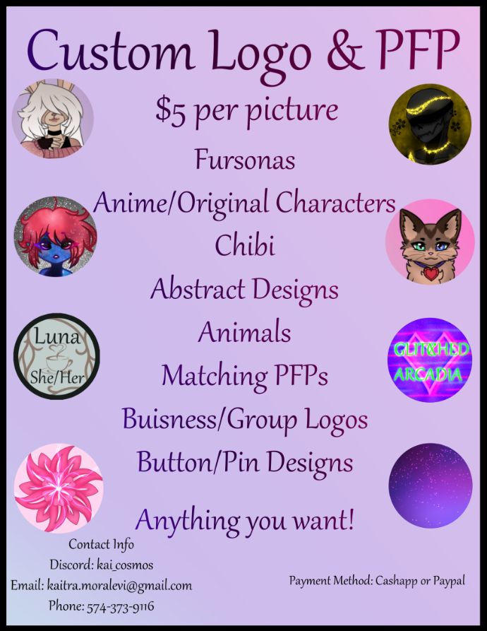 $5 custom logo and profile picture commission poster