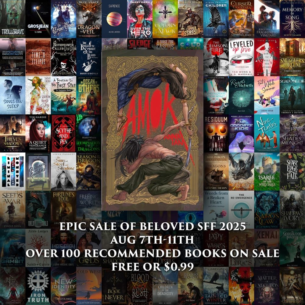 EPIC SALE OF BELOVED SFF 2025.
AUG 7TH-11TH.
OVER 100 RECOMMENDED BOOKS ON SALE
FREE OR $0.99