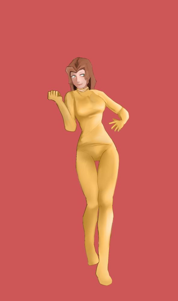 Artwork of a woman wearing a soda cup mascot costume