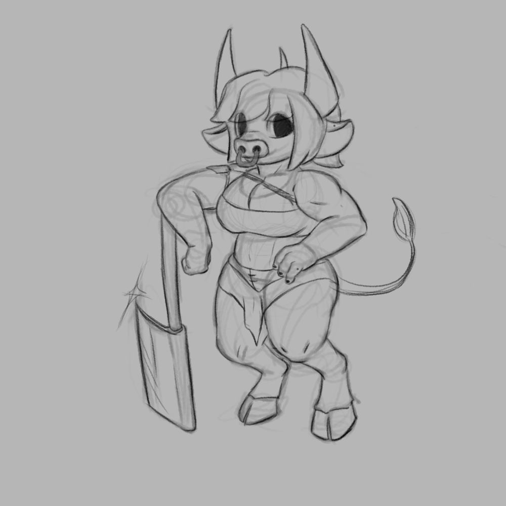 A Minotaur with an axe 