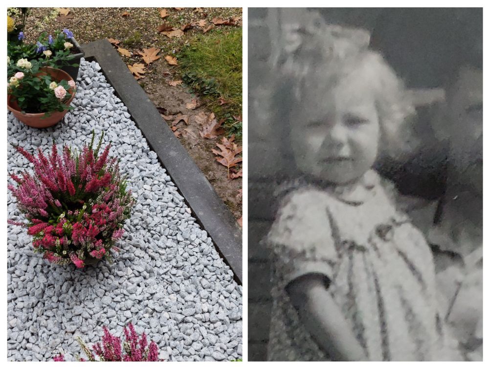 Enige  foto  van mij toen ik klein  was ,en graf van mijn  vader. 