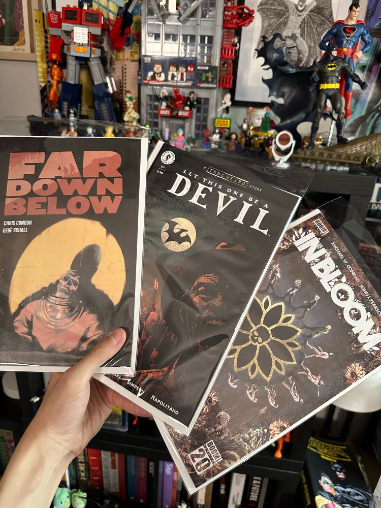 Holding up far down below 2, let this one be a devil 3, in bloom 4