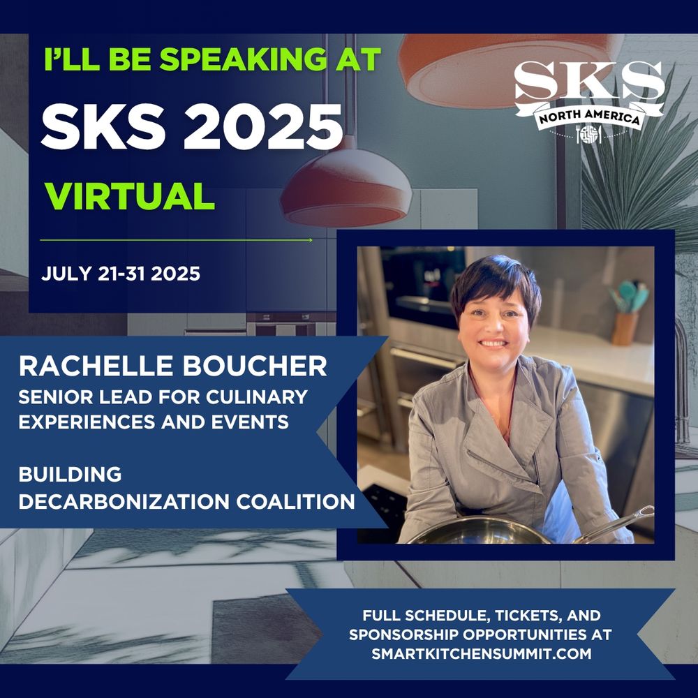 Photo of Rachelle Boucher, on top of a modern kitchen graphic, with text that explains she will be speaking at SKS 2025 July 21-31 